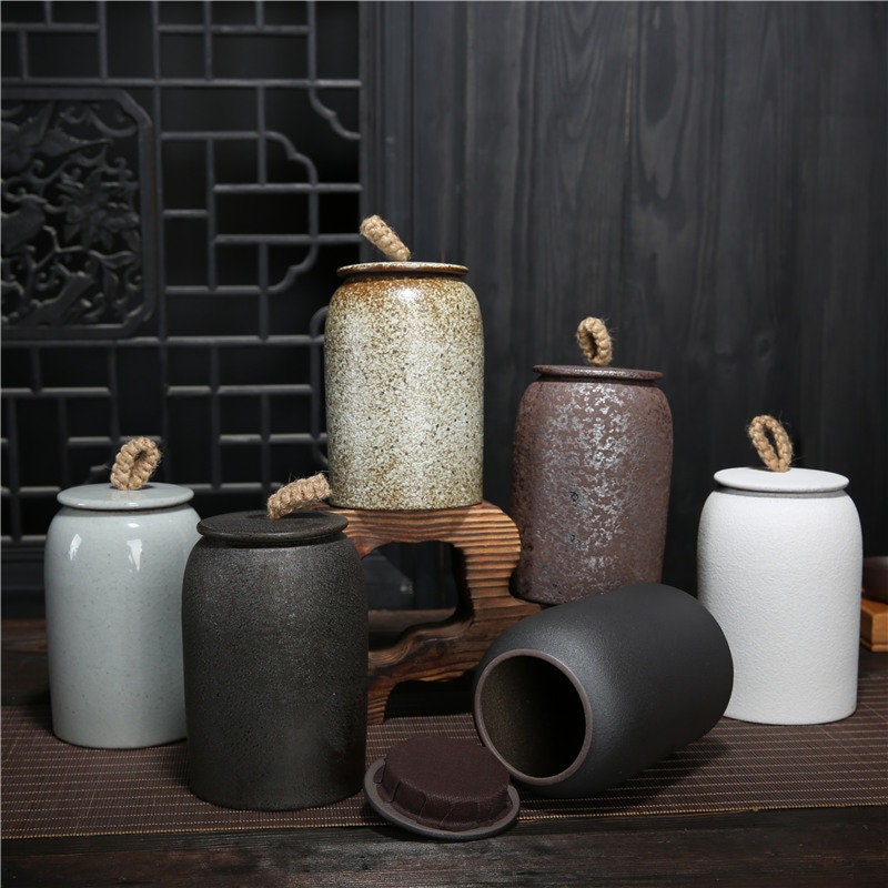 Kitchen Vintage Storage Jar for Cookies and Sugar | Airtight Ceramic Pot Gong Fu