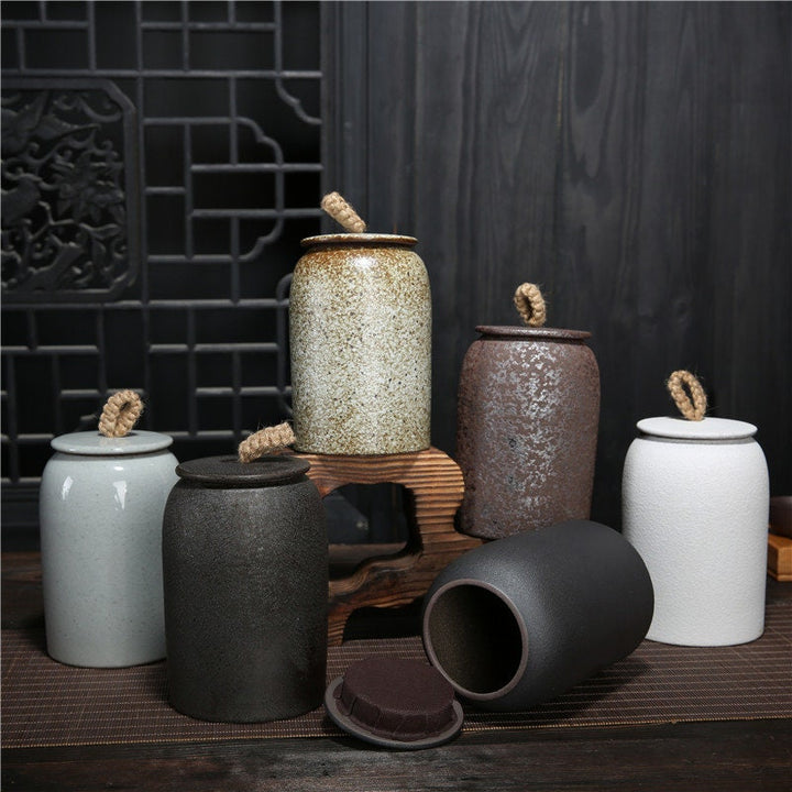 Kitchen Vintage Storage Jar for Cookies and Sugar | Airtight Ceramic Pot Gong Fu