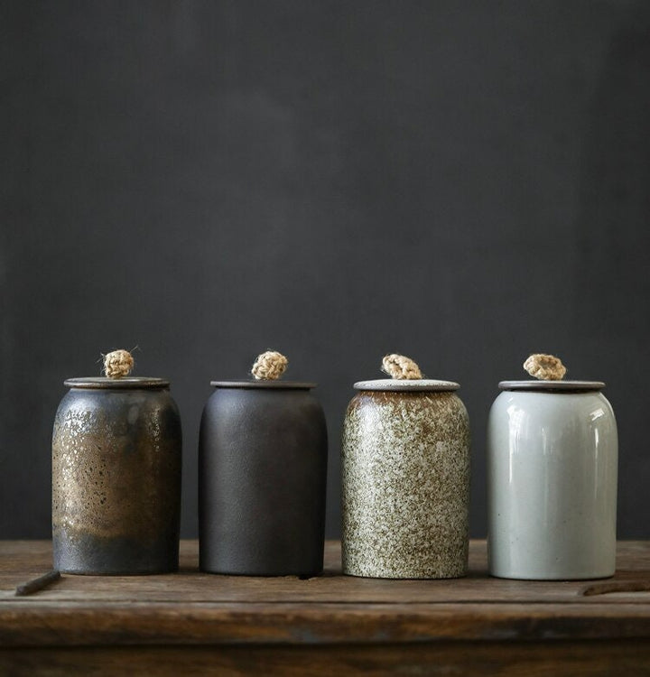 Kitchen Vintage Storage Jar for Cookies and Sugar | Airtight Ceramic Pot Gong Fu