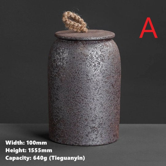 Kitchen Vintage Storage Jar for Cookies and Sugar | Airtight Ceramic Pot Gong Fu