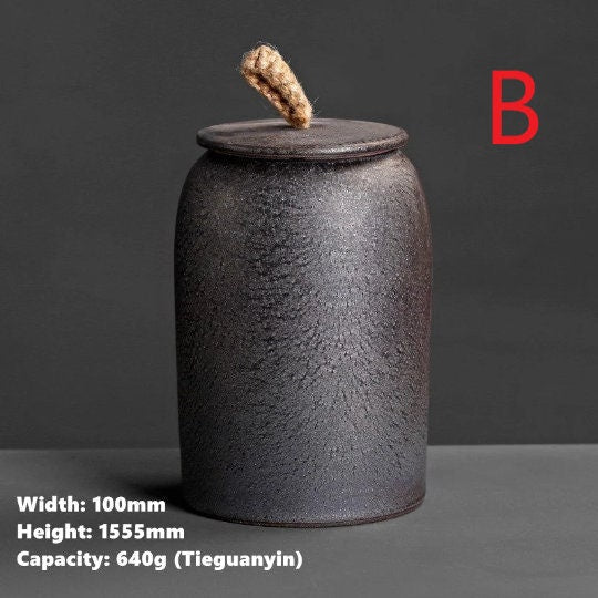 Kitchen Vintage Storage Jar for Cookies and Sugar | Airtight Ceramic Pot Gong Fu