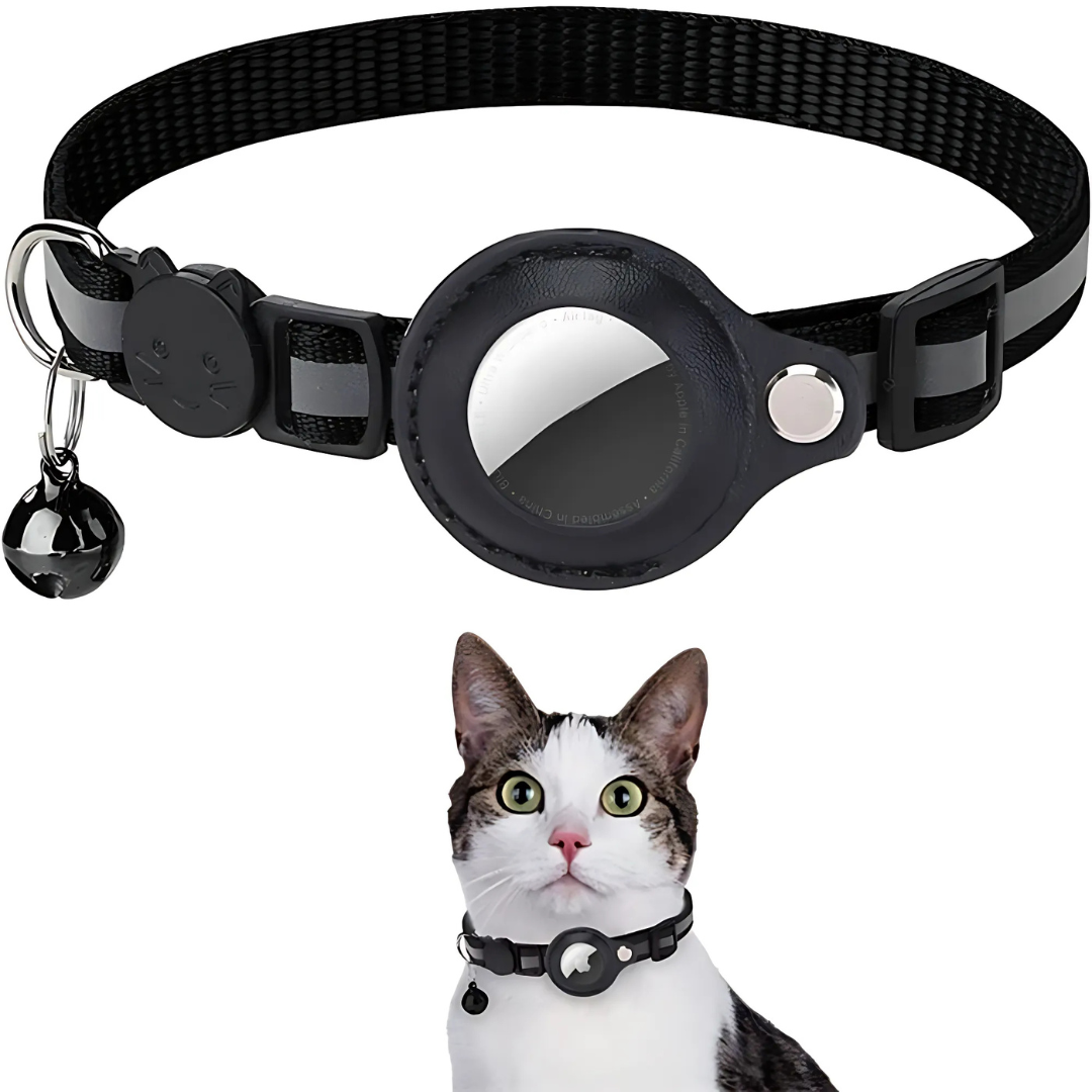 Cat Collar With Bell And GPS Tracker Holder