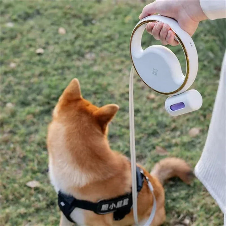 AutoLeash Light – Automatic Dog Leash with LED &amp; Poop Bag Holder for Safe Walks