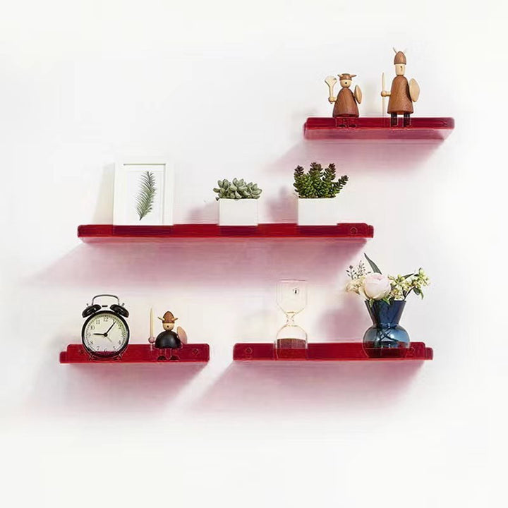 Invisible colored wall-mounted floating shelves