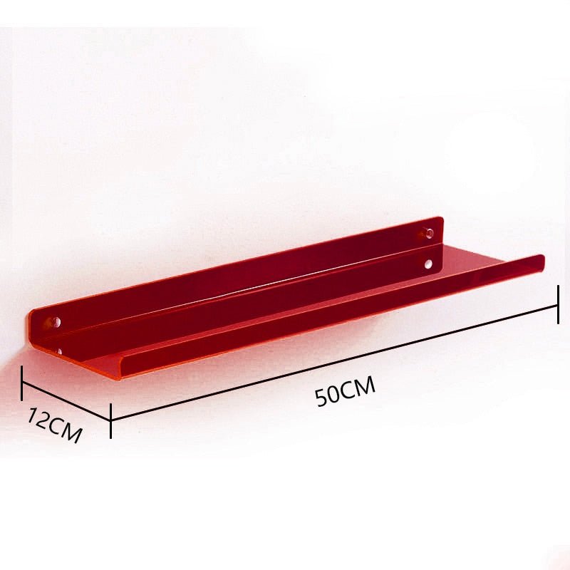 Invisible colored wall-mounted floating shelves