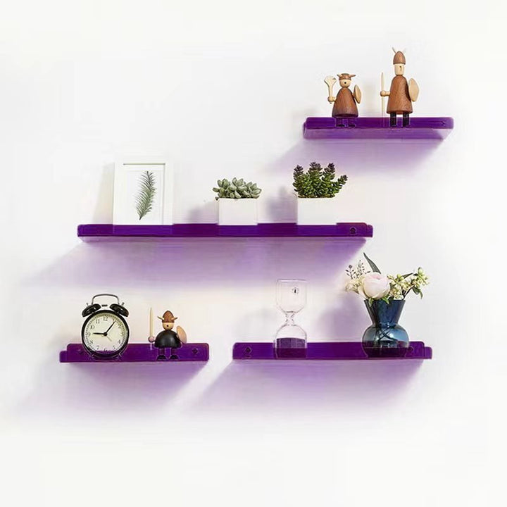 Invisible colored wall-mounted floating shelves