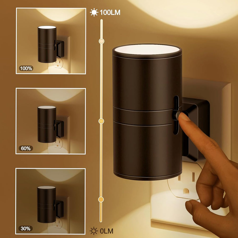 Night light socket with brightness detection and adjustable brightness