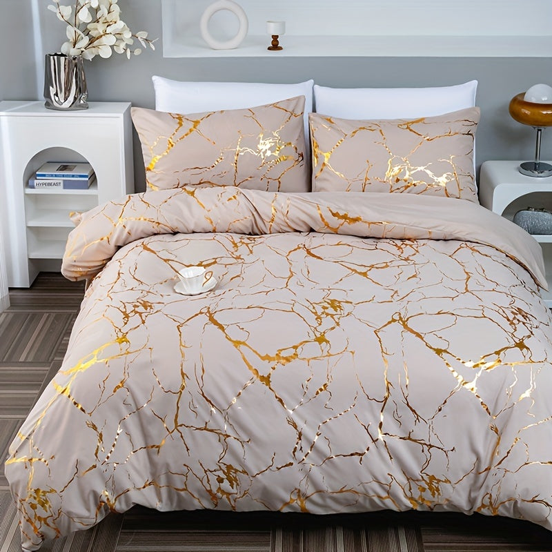 Marble Print Luxury Duvet Cover Set