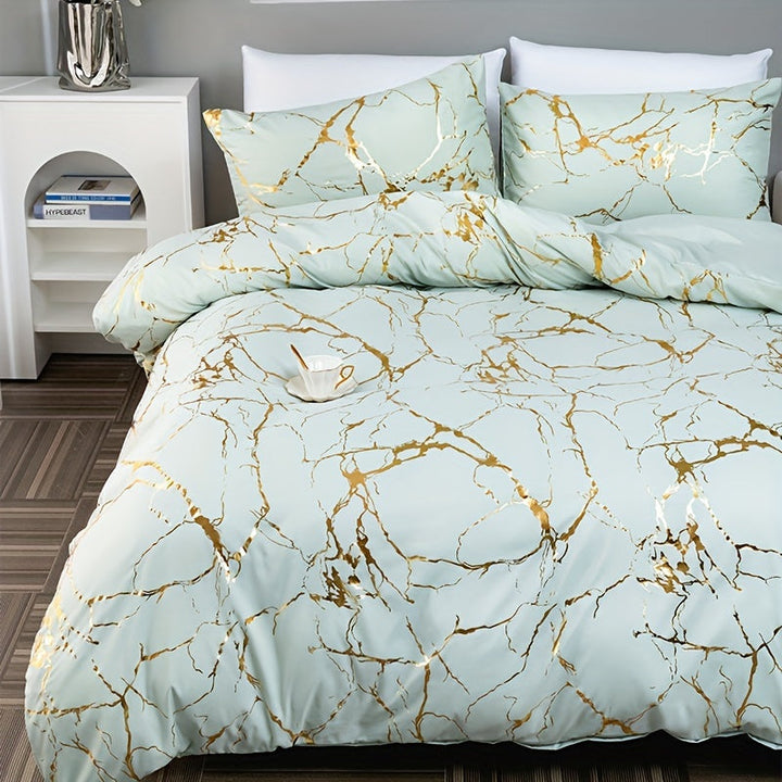 Marble Print Luxury Duvet Cover Set