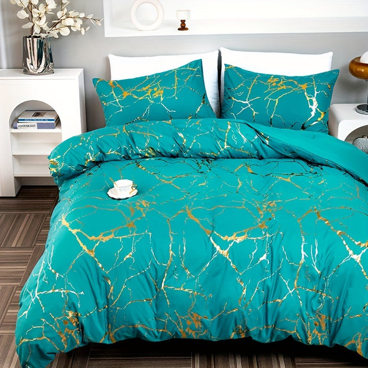 Marble Print Luxury Duvet Cover Set