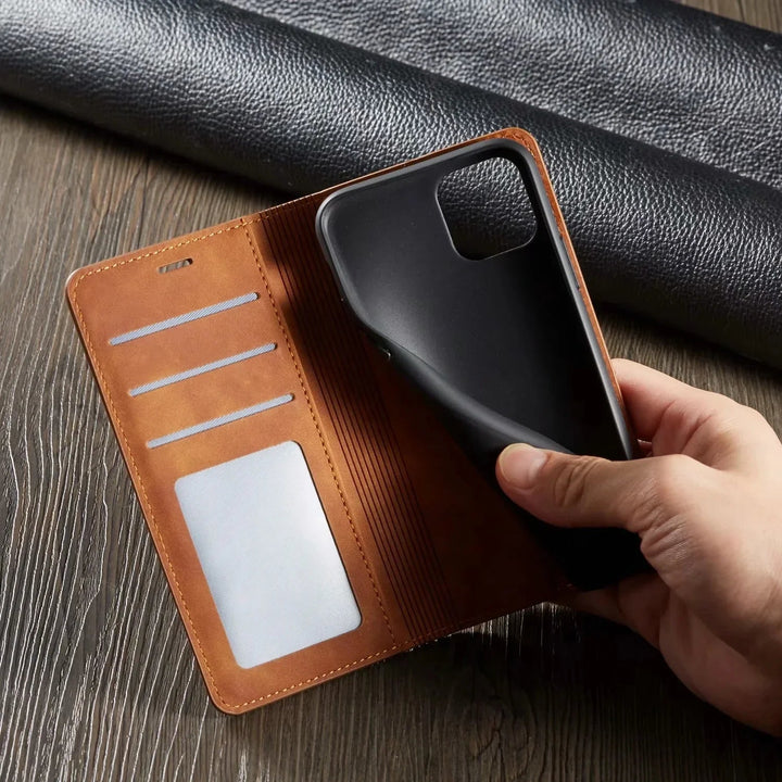 Phone Case Magnetic Leather Flip Cover
