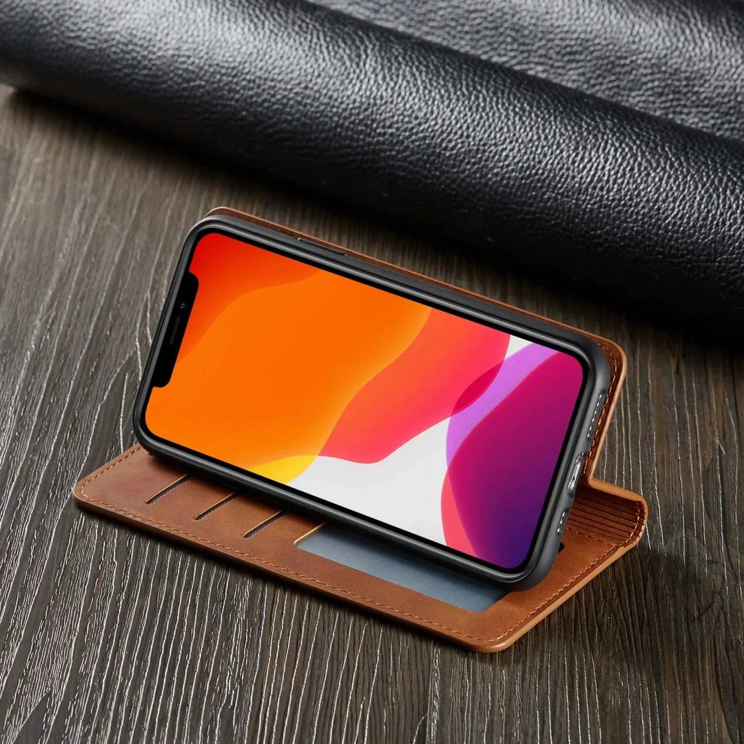 Phone Case Magnetic Leather Flip Cover