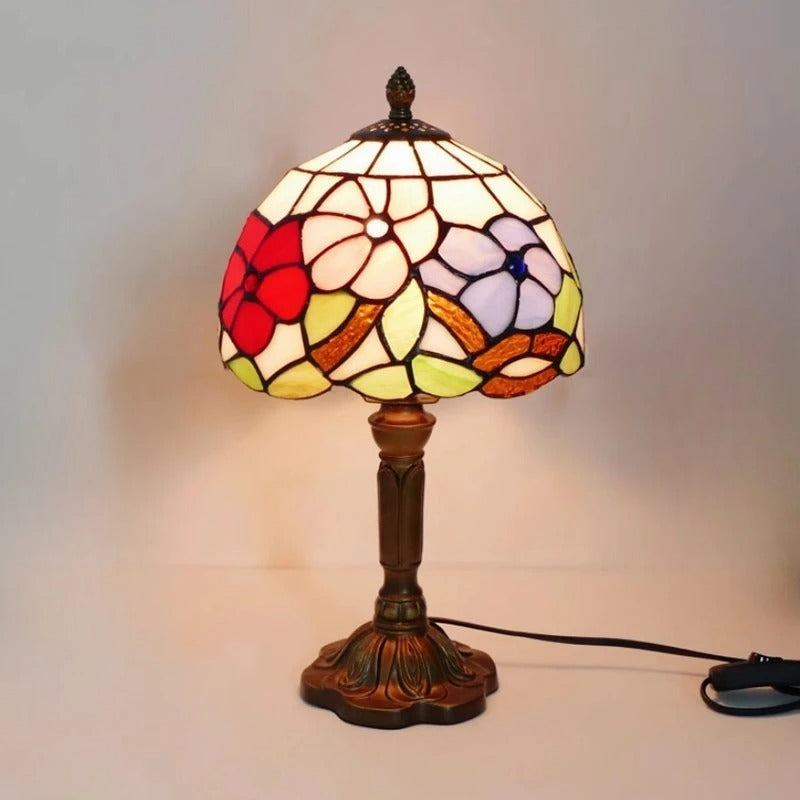 Table Lamp LED Baroque Retro E27 - Vintage Tiffany Glass