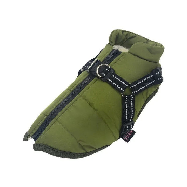 All-Weather Insulated Dog Jacket with Built-in Harness