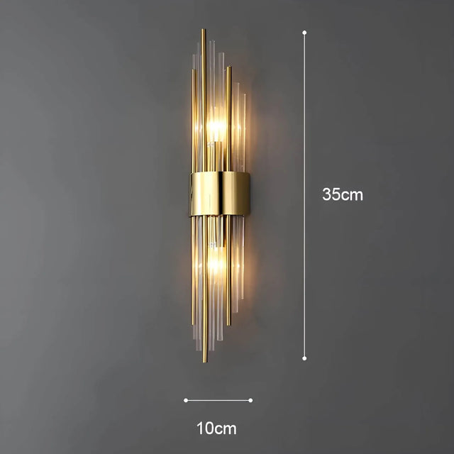 Wall lamp with crystal decoration
