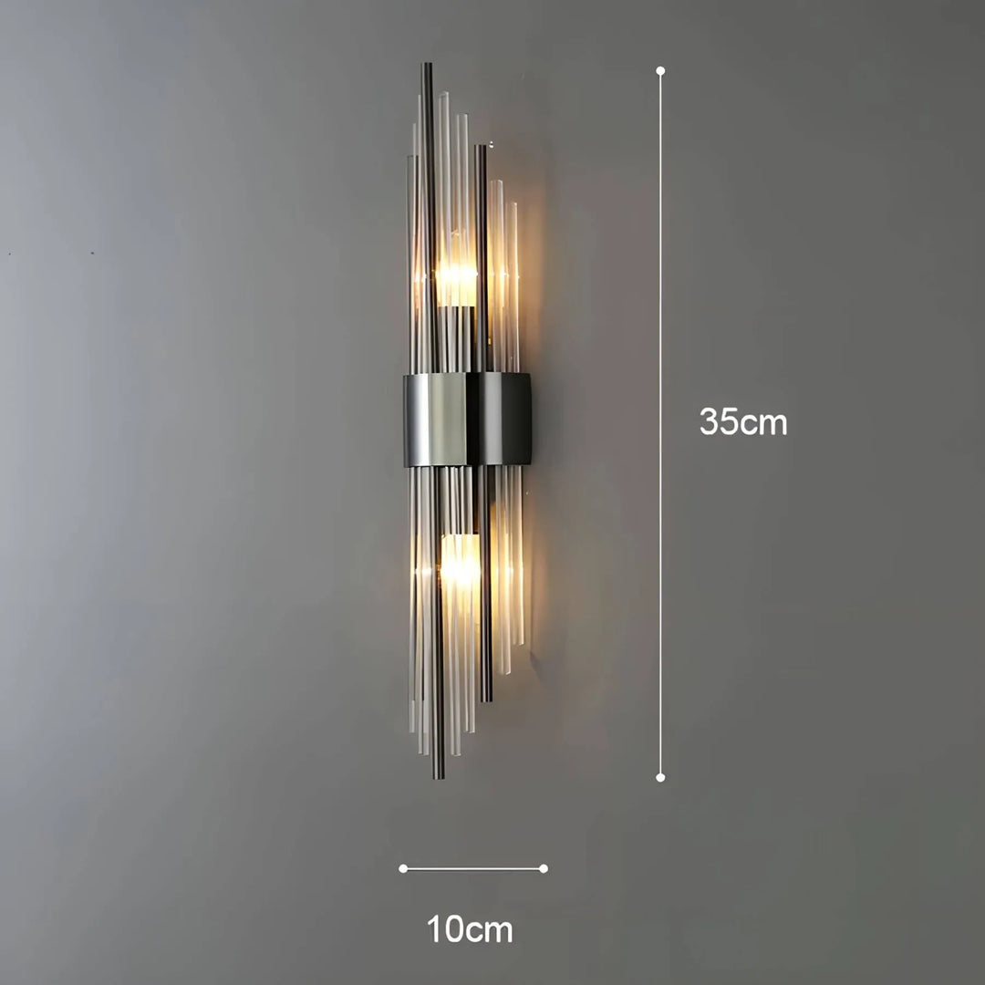 Wall lamp with crystal decoration
