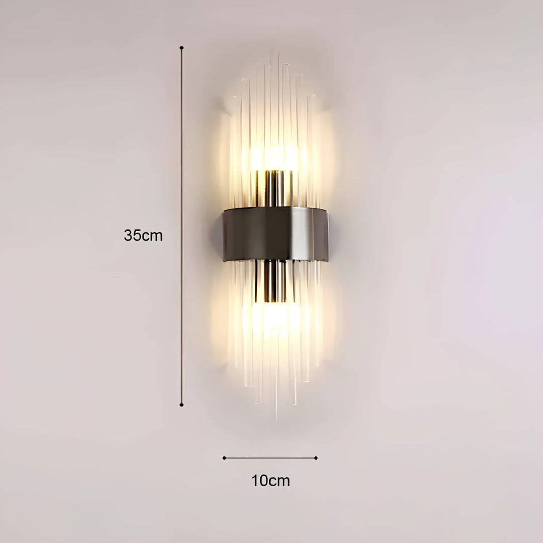 Wall lamp with crystal decoration
