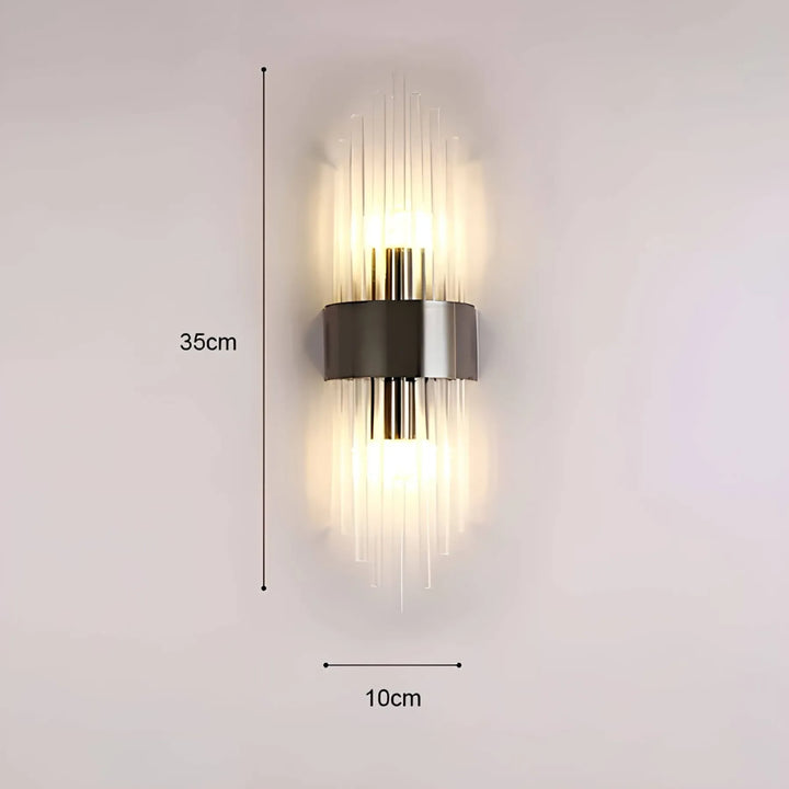 Wall lamp with crystal decoration