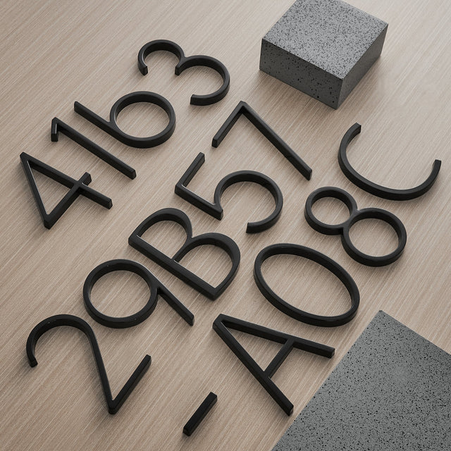 Black House Numbers | Modern and Weatherproof House Decoration