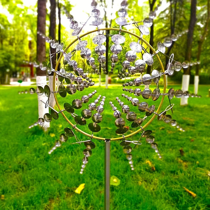 1 Piece Magical Metal Windmill, 3D Metal Outdoor Wind Chime for Yard and Garden, Unique Metal Kinetic Wind Sculptures &amp; Wind Chime, Wind Catcher Metal Outdoor Lawn Terrace Decoration Wind Sculpture