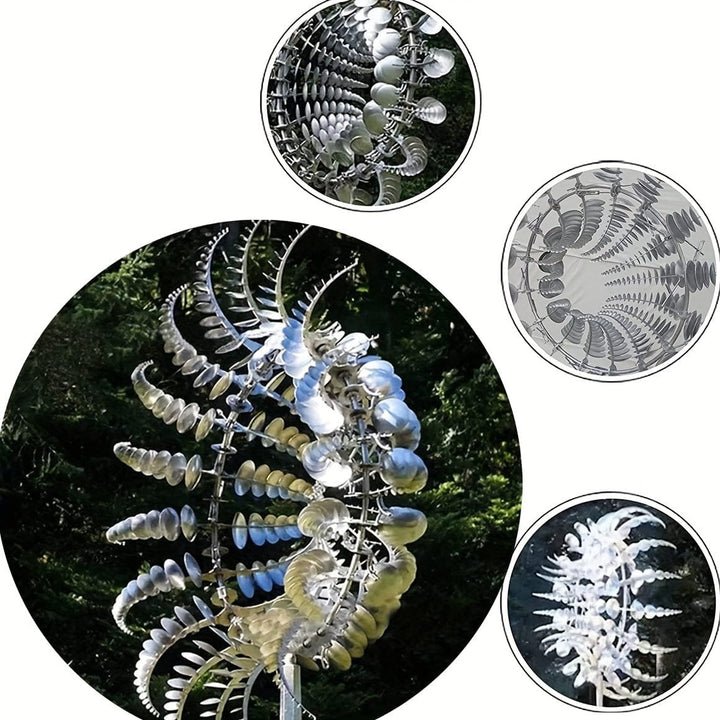 1 Piece Magical Metal Windmill, 3D Metal Outdoor Wind Chime for Yard and Garden, Unique Metal Kinetic Wind Sculptures &amp; Wind Chime, Wind Catcher Metal Outdoor Lawn Terrace Decoration Wind Sculpture