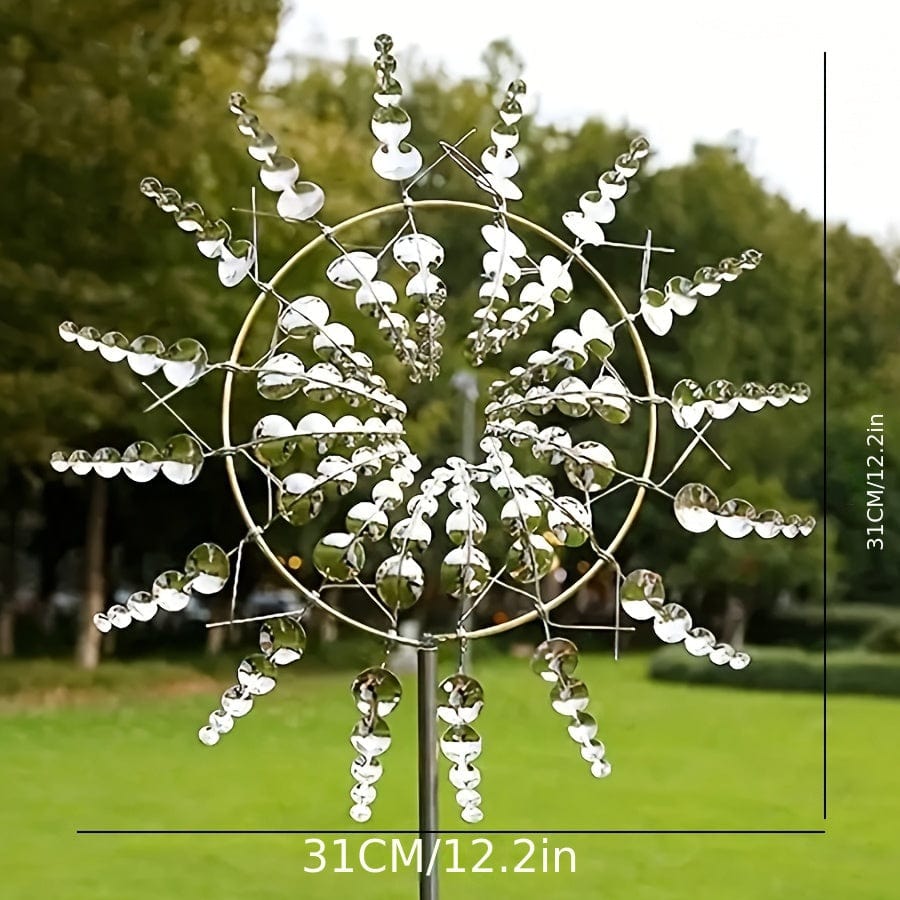 1 Piece Magical Metal Windmill, 3D Metal Outdoor Wind Chime for Yard and Garden, Unique Metal Kinetic Wind Sculptures &amp; Wind Chime, Wind Catcher Metal Outdoor Lawn Terrace Decoration Wind Sculpture