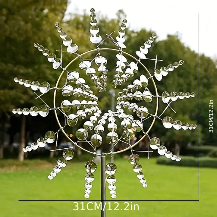 1 Piece Magical Metal Windmill, 3D Metal Outdoor Wind Chime for Yard and Garden, Unique Metal Kinetic Wind Sculptures &amp; Wind Chime, Wind Catcher Metal Outdoor Lawn Terrace Decoration Wind Sculpture