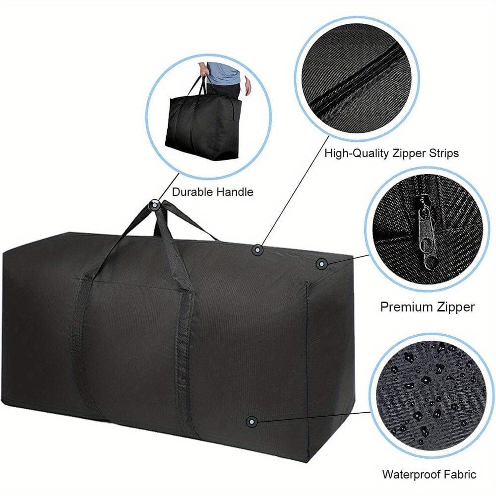 2 Pieces Large Capacity Moving Bag, With Strong Zippers &amp; Carry Handles, Storage Bag For Clothing, Moving Supplies, Space Saving Storage Bag Organizer, Suitable For Moves, Travel, Packing