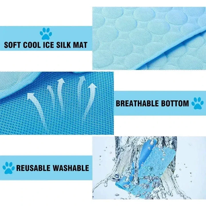 Dogs Self Cooling Mat Pet Cat Cooling Mat And Sleeping Pad For Pets Summer Cool Pads Blanket Washable Ice Silk Breathable Mat |