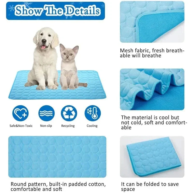 Dogs Self Cooling Mat Pet Cat Cooling Mat And Sleeping Pad For Pets Summer Cool Pads Blanket Washable Ice Silk Breathable Mat |