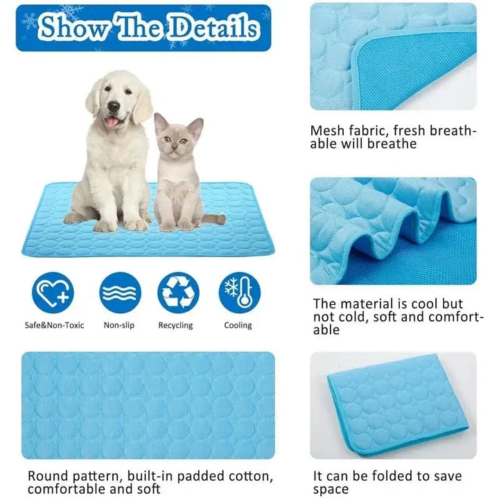 Dogs Self Cooling Mat Pet Cat Cooling Mat And Sleeping Pad For Pets Summer Cool Pads Blanket Washable Ice Silk Breathable Mat |