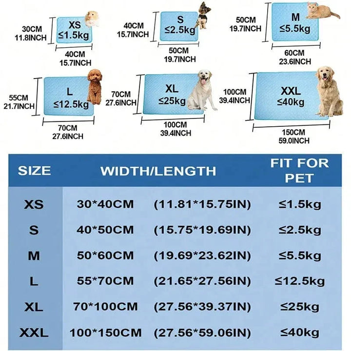 Dogs Self Cooling Mat Pet Cat Cooling Mat And Sleeping Pad For Pets Summer Cool Pads Blanket Washable Ice Silk Breathable Mat |