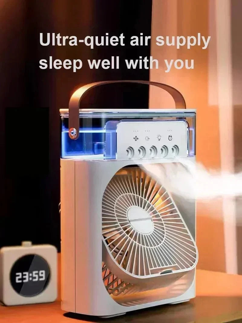 New 3 In 1 Fan Air Conditioner Household Mini Air Cooler LED Night Light Portable Humidifier Air Adjustment Fan Office Home Fan |