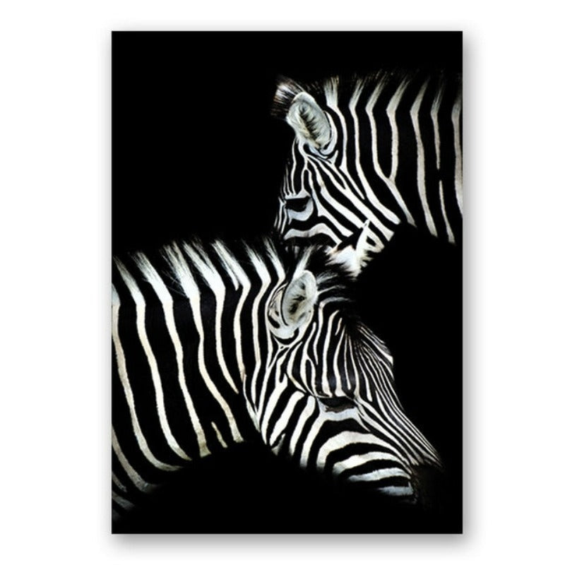 Nature Wild Animals Africa Wildlife Black White - Canvas Wall Art Painting