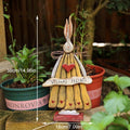 Wood Retro Easter Bunny Outdoor Ornament