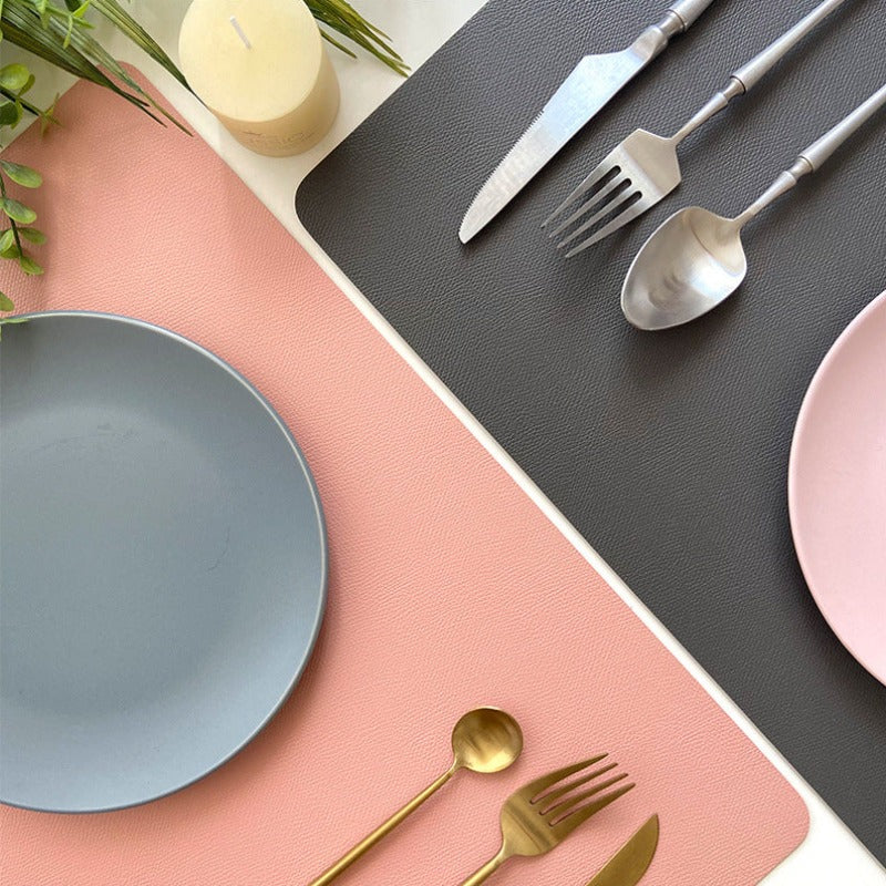 Modern rectangular waterproof PU leather placemats
