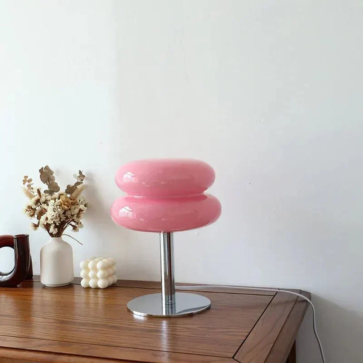 Retro Macaron Table Lamp made of colored glass