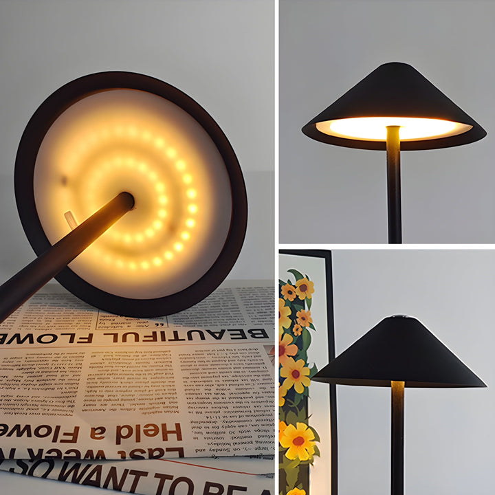 Minimalistic dimmable Touch table lamp - waterproof and rechargeable light color