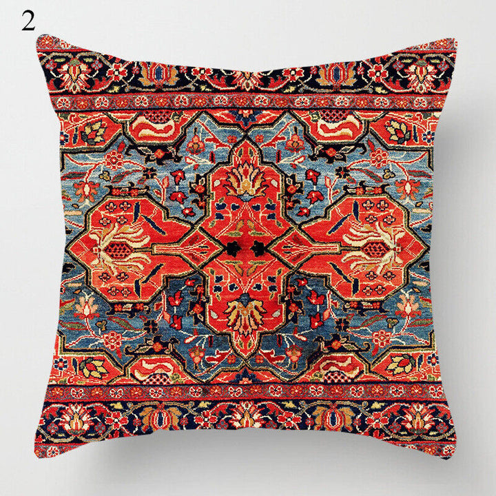 Ethnic Boho Mandala Print Linen Throw Pillow Case Sofa Cushion Cover Home Decor