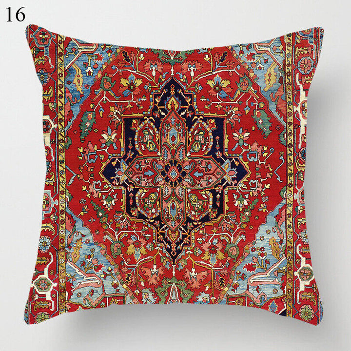 Ethnic Boho Mandala Print Linen Throw Pillow Case Sofa Cushion Cover Home Decor