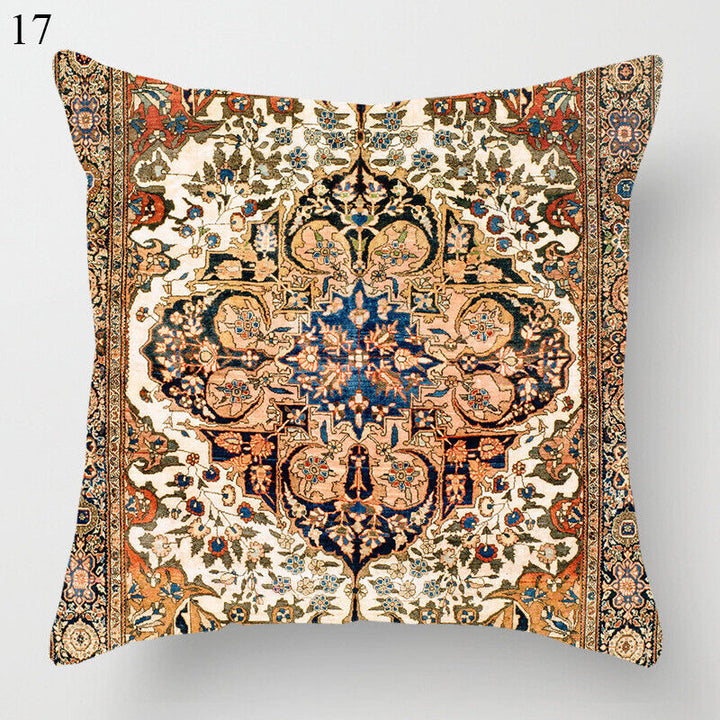 Ethnic Boho Mandala Print Linen Throw Pillow Case Sofa Cushion Cover Home Decor
