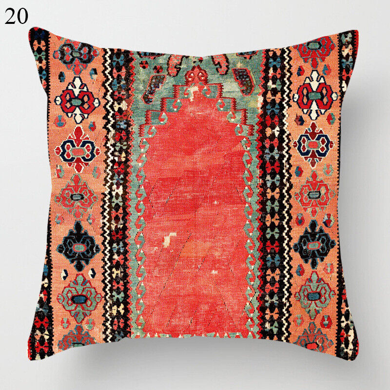 Ethnic Boho Mandala Print Linen Throw Pillow Case Sofa Cushion Cover Home Decor
