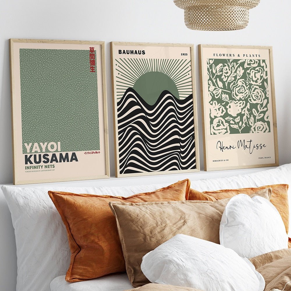 Sage Green Matisse Yayoi Kusama Exhibition Poster