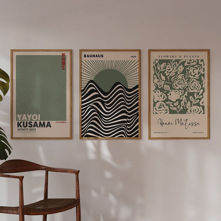 Sage Green Matisse Yayoi Kusama Exhibition Poster