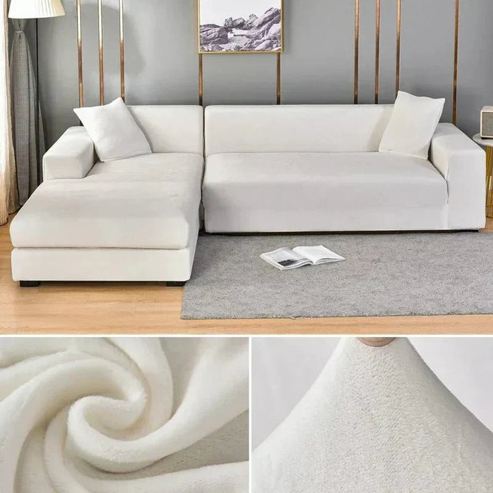 Samtlux Velvet Sofa Cover – Elegant Stretch Fit for Luxurious Comfort and Protection
