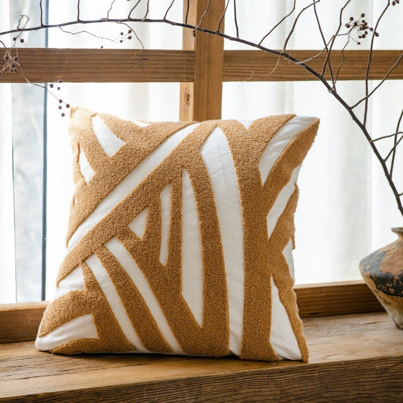 Nordic Style ins Living Room Sofa Cover | Simple Geometric Jacquard Soft and Comfortable Pillowcase