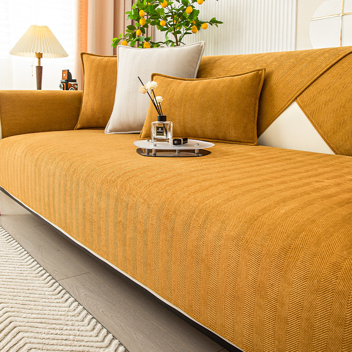 Herringbone Chenille Fabric Furniture Protector Sofa Cover |