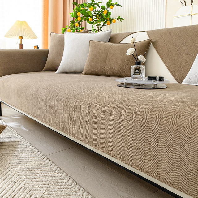 Herringbone Chenille Fabric Furniture Protector Sofa Cover |