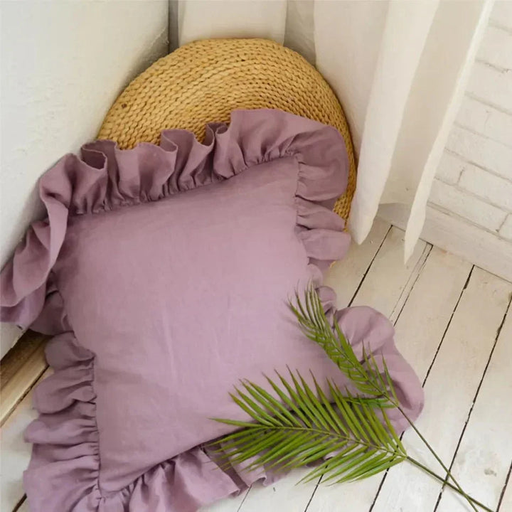 Soft Linen Ruffle Pillowcase