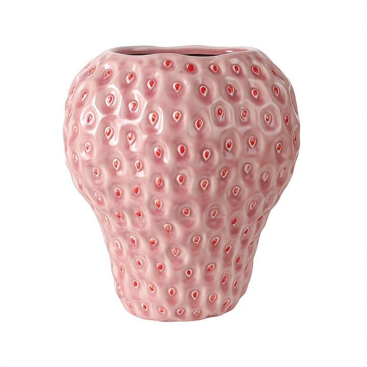 Strawberry-structured ceramic vase
